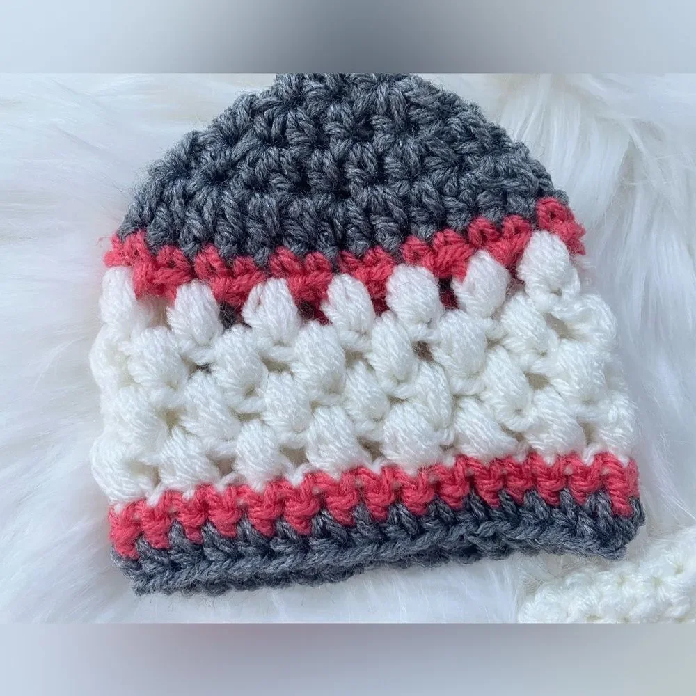 Newborn Crochet Baby Hat Set